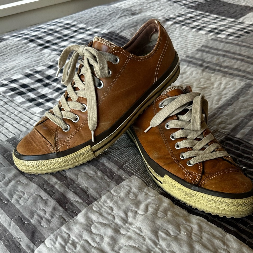 Converse Brown Cream Athletic Sneakers - Picture 1 of 8